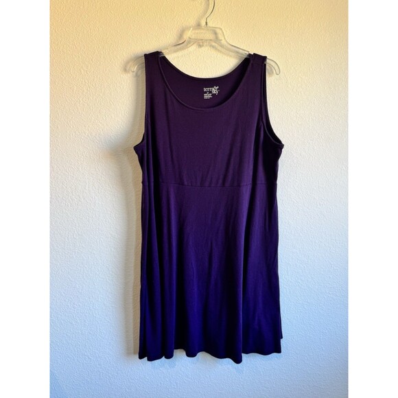 Terra & Sky Women's Purple Sleeveless Round Neck Knit Dress Fit & Flare Size 4X - Picture 1 of 9